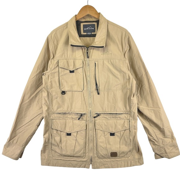 Eddie Bauer Other - Eddie Bauer Men's XL Tall Tan Ripstop Field Jacket Khaki Utility Travel Safari